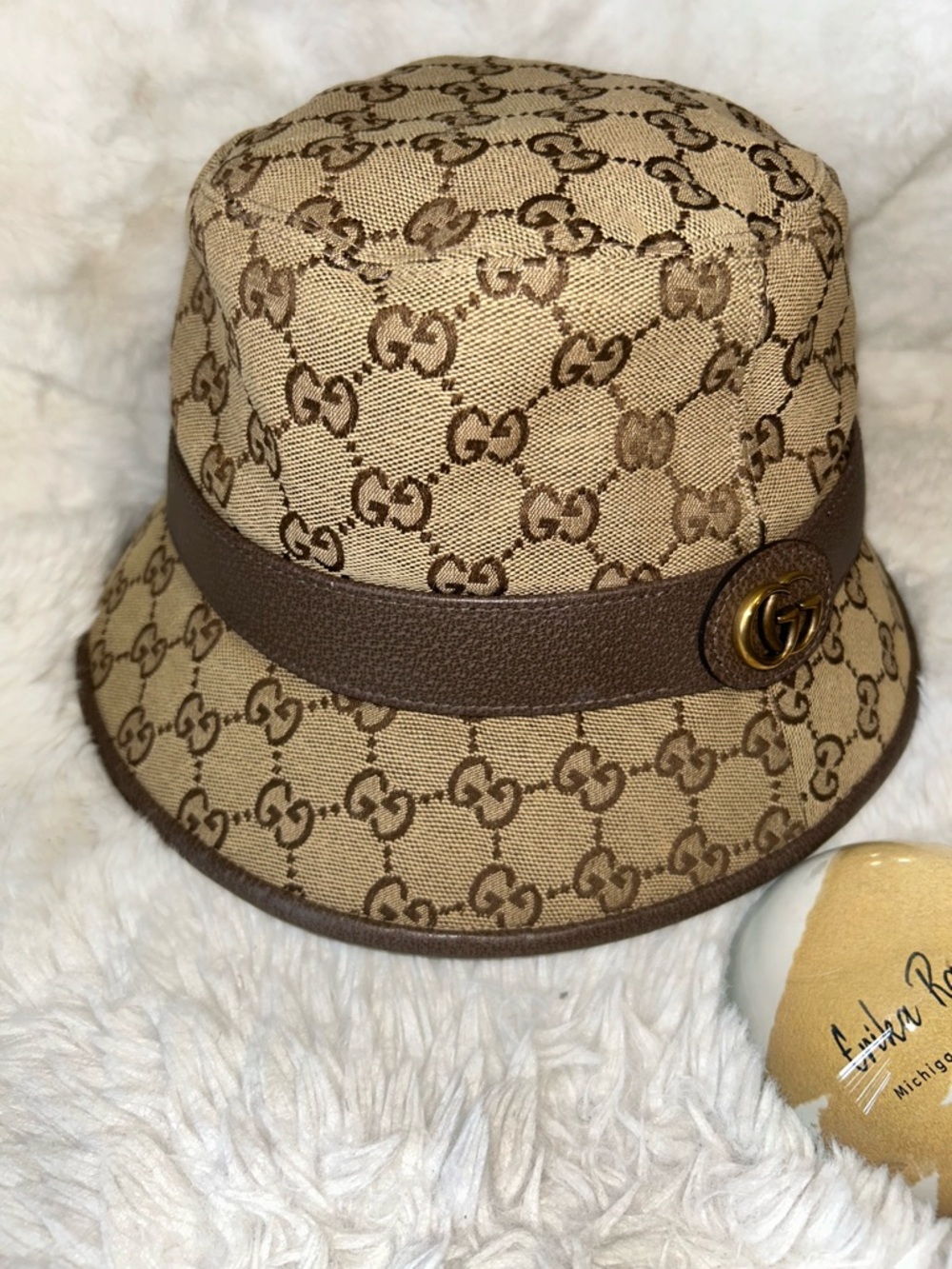 Gucci Brown GG Supreme Canvas Bucket Hat - Picture 9 of 15